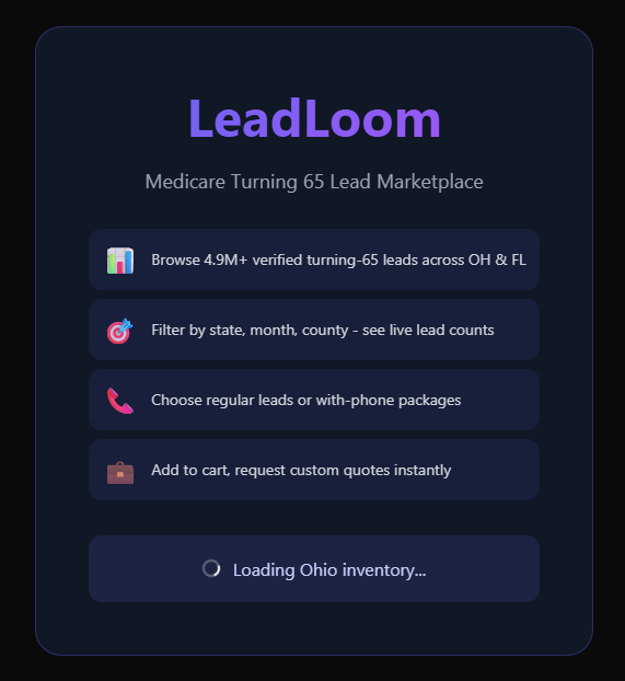 LeadLoom dashboard